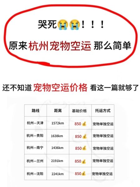 宠物托运价格(怎么才能找到最便宜的)