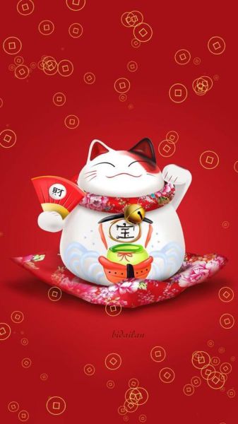 招财猫左右手各招什么(那左右手一起举呢)