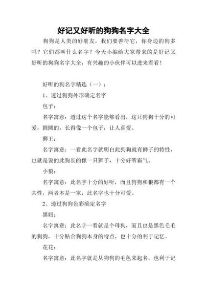 给狗狗起名字(还是安静乖巧)