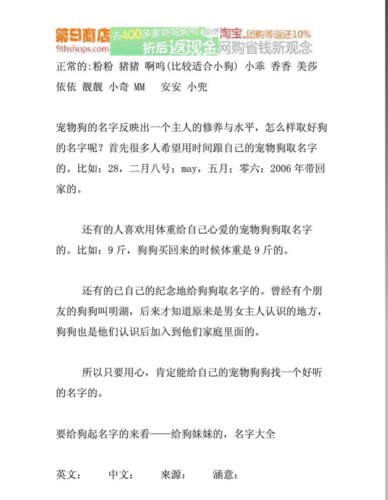 给狗狗起名字大全(起名字要符合它的性格吗)